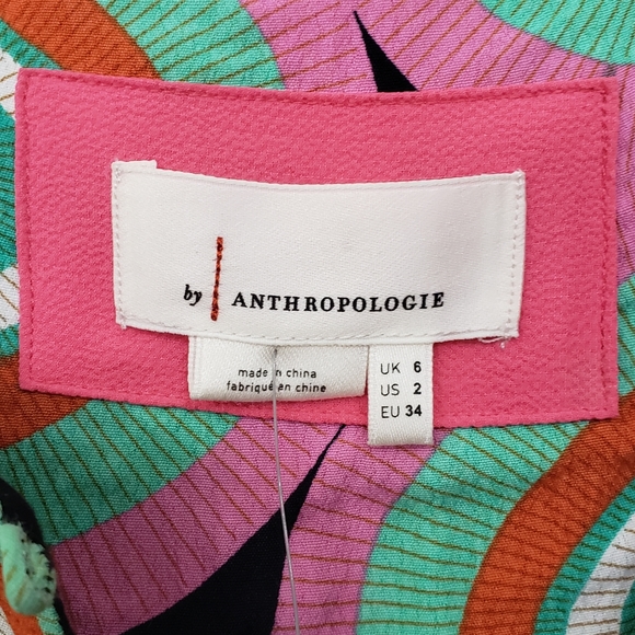 Nwt Anthropologie Kenzie Geometric Asymmetrical Midi Dress - Picture 3 of 17